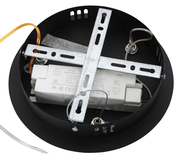 Steinhauer LED lógó világítás Ringlux, Ø 60 cm 2 izzós fekete, dimmelhető, Fekete, Nappali / Étkező, fém, Modern