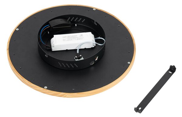 Lucande LED mennyezeti lámpa Joren, Ø 38 cm, fa, CCT, távirányítós, dimmelhető, Világos fa, Nappali / Étkező, Fa, Vidéki otthon / Rusztikus