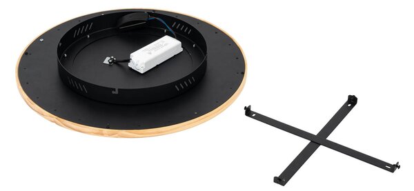 Lucande LED mennyezeti lámpa Joren, Ø 48 cm, fa, CCT, távirányítós, dimmelhető, Világos fa, Nappali / Étkező, Fa, Vidéki otthon / Rusztikus