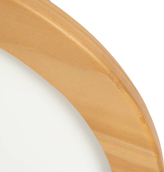Lucande LED mennyezeti lámpa Joren, Ø 38 cm, fa, CCT, távirányítós, dimmelhető, Világos fa, Nappali / Étkező, Fa, Vidéki otthon / Rusztikus