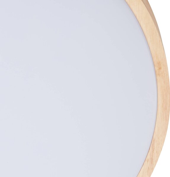 Lindby Smart LED mennyezeti lámpa Innes fa Ø39cm RGB CCT Tuya Tuya, dimmelhető, Világos fa, Nappali / Étkező, Fa, Modern