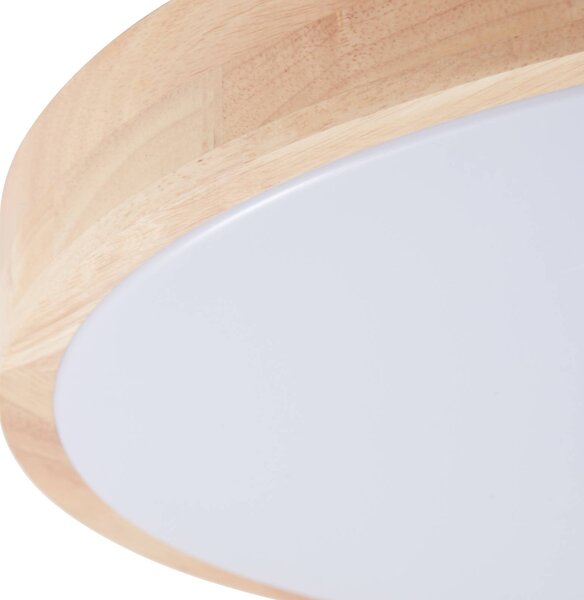 Lindby Smart LED mennyezeti lámpa Innes fa Ø39cm RGB CCT Tuya Tuya, dimmelhető, Világos fa, Nappali / Étkező, Fa, Modern