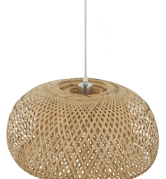 Lindby függőlámpa Jadwiga, Ø 45 cm, bambusz, E27, dimmelhető, Világos fa, Nappali / Étkező, Bambusz, Skandináv