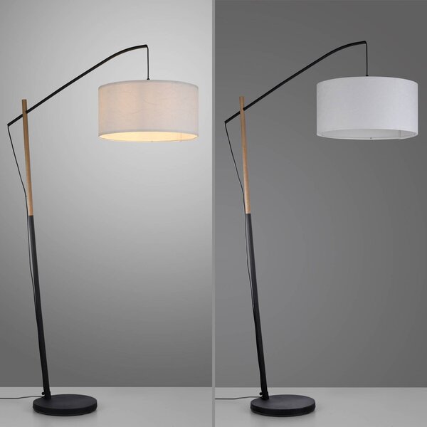 JUST LIGHT. GmbH Zöld Sofie állólámpa papír ernyővel, Fehér / opál, Nappali / Étkező, fém, Modern