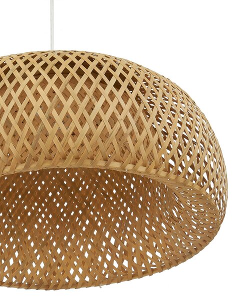 Lindby függőlámpa Jadwiga, Ø 45 cm, bambusz, E27, dimmelhető, Világos fa, Nappali / Étkező, Bambusz, Skandináv