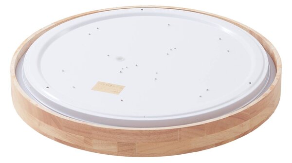 Lindby Smart LED mennyezeti lámpa Innes fa Ø39cm RGB CCT Tuya Tuya, dimmelhető, Világos fa, Nappali / Étkező, Fa, Modern