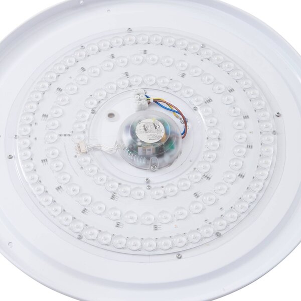 Lindby Smart LED mennyezeti lámpa Innes fa Ø51cm RGB CCT Tuya Tuya, dimmelhető, Világos fa, Nappali / Étkező, Fa, Modern