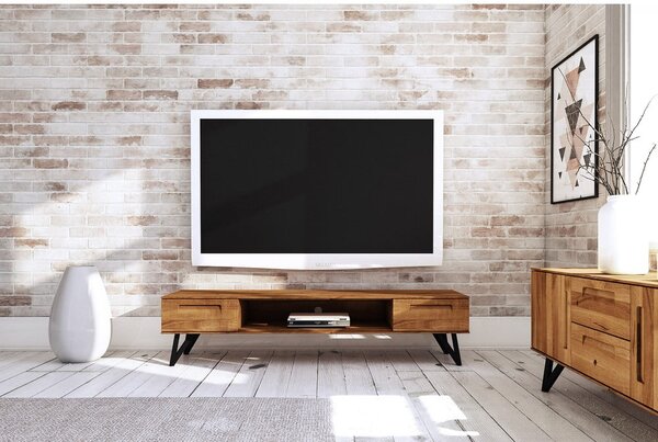 Tölgyfa TV-állvány 182x42 cm Golo - The Beds