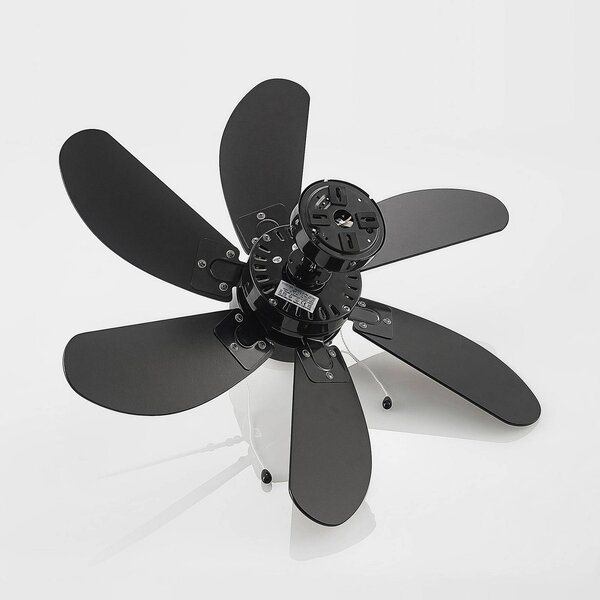 Lindby mennyezeti ventilátor Minja, fekete, csendes, 78 cm, E14, Fekete, Nappali / Étkező, fém, Modern