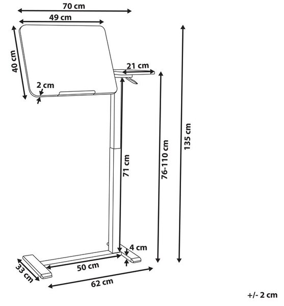 Manuálisan állítható laptop állvány SCHOLA Világoszöld 70 cm 40 cm