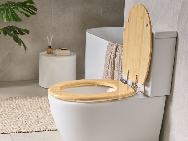 WC ülőke CUAREIM Lassú záródású Bambusz Világosbarna