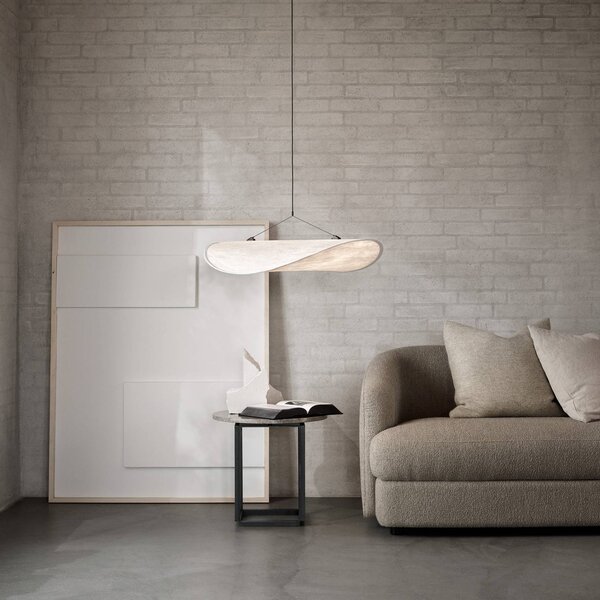 New Works Tense LED lógó világítás, 70 cm átmérőjű, fehér, dimmelhető, Fehér / opál, Nappali / Étkező, Műanyag, Dizájn