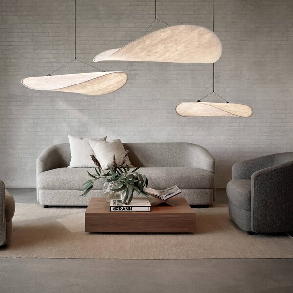 New Works Tense LED lógó világítás, 70 cm átmérőjű, fehér, dimmelhető, Fehér / opál, Nappali / Étkező, Műanyag, Dizájn
