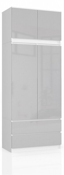 Gardróbszekrény 90x51cm fehér, magasfényű fémszínű