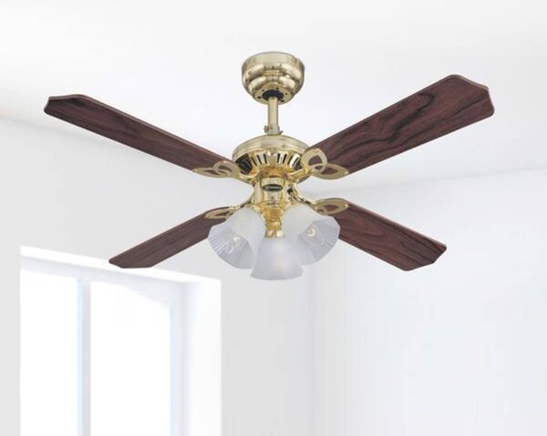 Westinghouse Princess Trio ventilátor, fa, csendes, Ø 105 cm, Világos fa, Nappali / Étkező, Fa