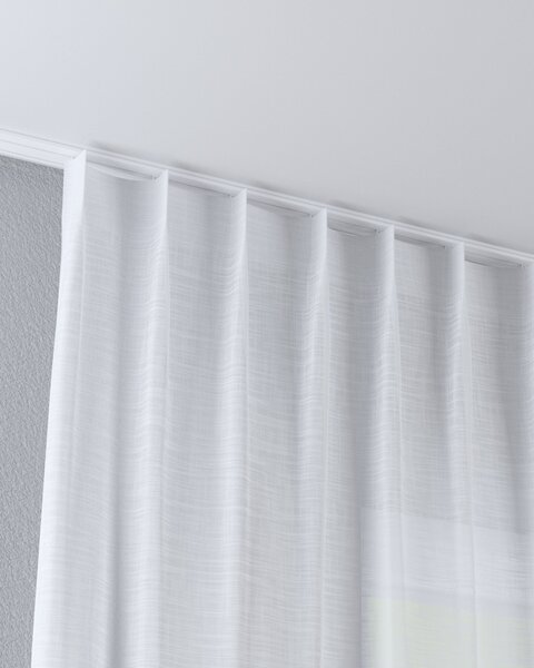 Egyedi flex akasztós sötétítők termék színe fehér szövet áttetsző, fonott