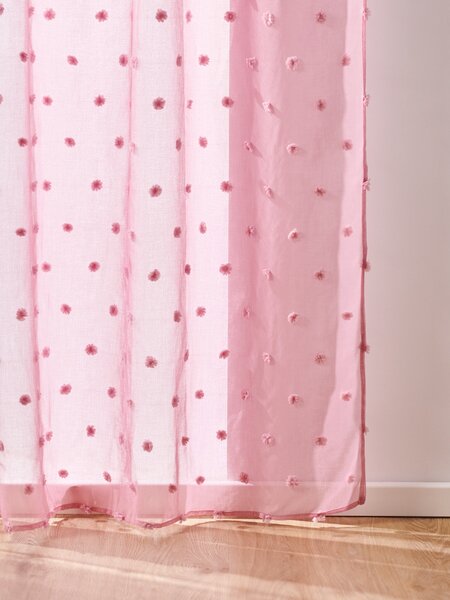 Sinsay - Ráncolós szalaggal ellátott függöny pöttyös mintával - pasztellpink