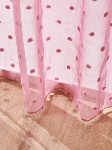 Sinsay - Ráncolós szalaggal ellátott függöny pöttyös mintával - pasztellpink