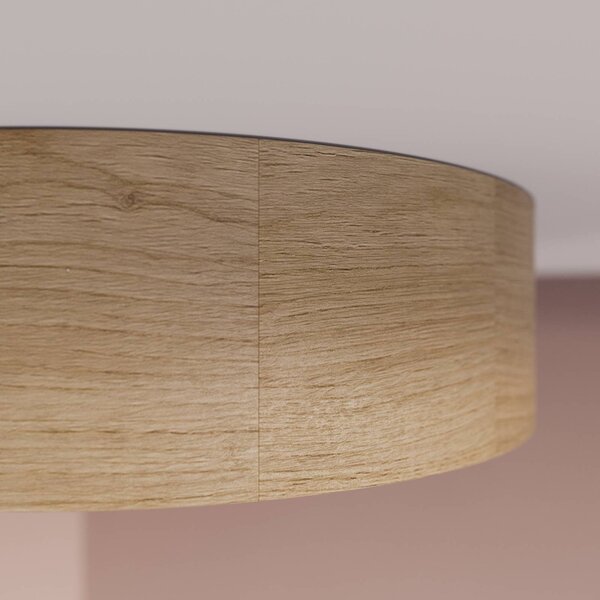 TEMAR LIGHTING Cleo mennyezeti lámpa, Ø 28 cm, 2-lámpás, tölgyfa, E27, dimmelhető, Világos fa, Nappali / Étkező, Fa, Modern