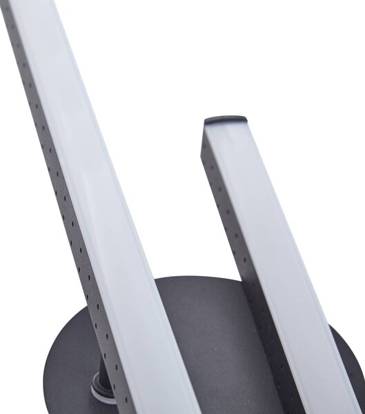Lindby Aurendor LED mennyezeti lámpa, 135 cm, fekete, fém, Fekete, Nappali / Étkező, Alumínium, Modern