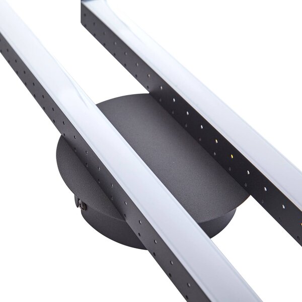 Lindby Aurendor LED mennyezeti lámpa 60 cm, Fekete, Nappali / Étkező, Alumínium, Modern