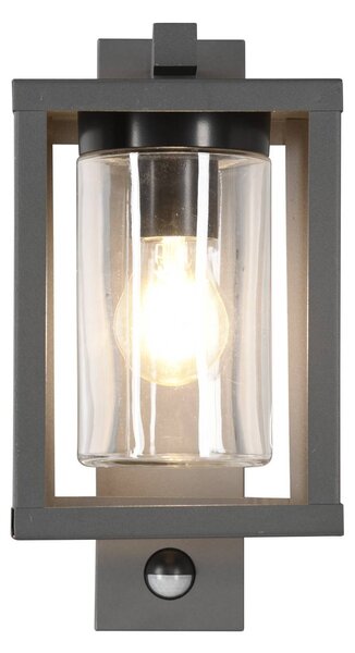 Trio Lighting Lunga kültéri fali lámpa mozgásérzékelővel, Fekete, Alumínium, Modern