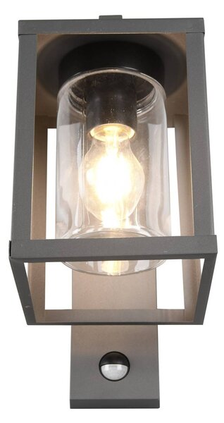Trio Lighting Lunga kültéri fali lámpa mozgásérzékelővel, Fekete, Alumínium, Modern