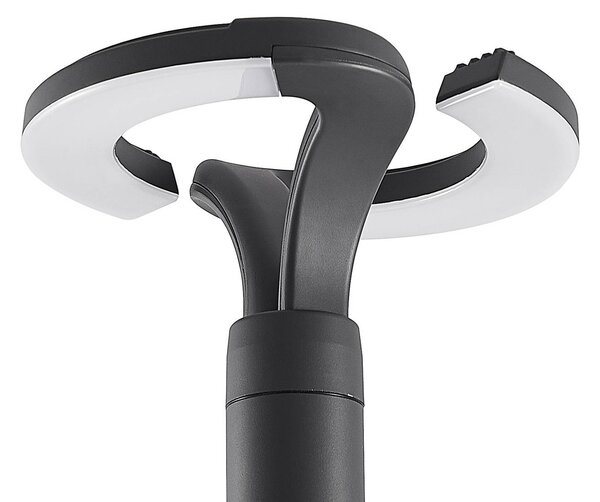 Lindby LED kültéri lámpa Keily, kör, antracit, fém, Fekete, Alumínium, Modern