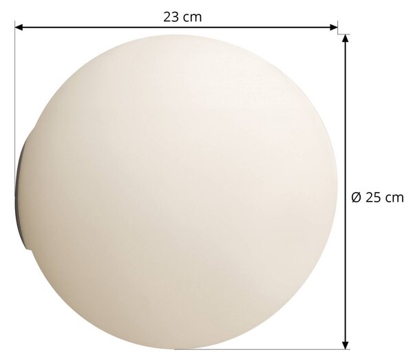 Artemide Dioscuri fali lámpa, IP65, Ø 25 cm, dimmelhető, Fehér / opál, Folyosó, Üveg, Dizájn