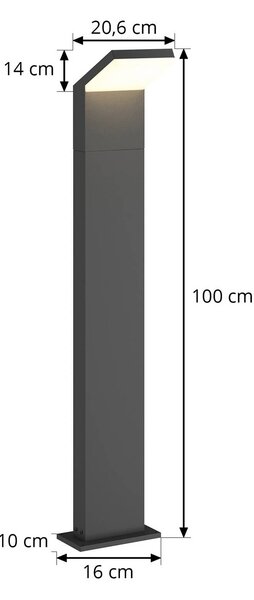 Arcchio LED-es útvilágítás Yolena, 100 cm, antracit, alumínium, Fekete, Alumínium, Modern
