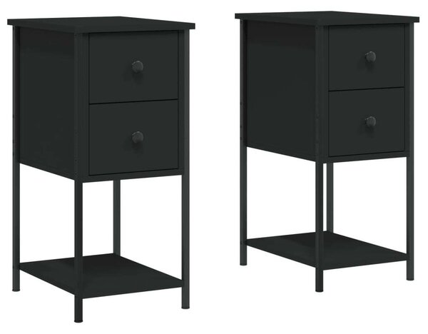 VidaXL Fekete Éjjeliszekrény Szett - 2 db - 32x42x70 cm