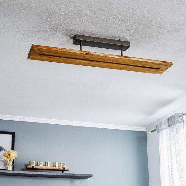 Trio Lighting Brad LED mennyezeti lámpa fából készült, dimmelhető, Világos fa, Nappali / Étkező, Fa, Modern