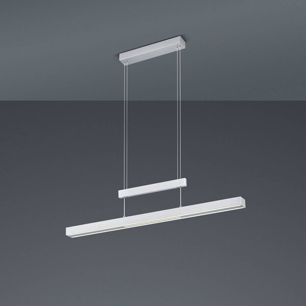 Trio Lighting LED függő lámpa Trajan, 2700-5000K, matt nikkel, dimmelhető, Alu / szürke / cink, Nappali / Étkező, fém, Modern