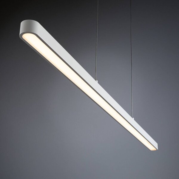 Paulmann LED függő világítás Lento, fehér, 100 cm, felfelé/lefelé irányuló, dimmelhető, Fehér / opál, Nappali / Étkező, Alumínium, Modern