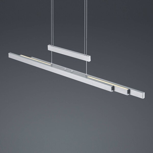 Trio Lighting LED függő lámpa Trajan, 2700-5000K, matt nikkel, dimmelhető, Alu / szürke / cink, Nappali / Étkező, fém, Modern