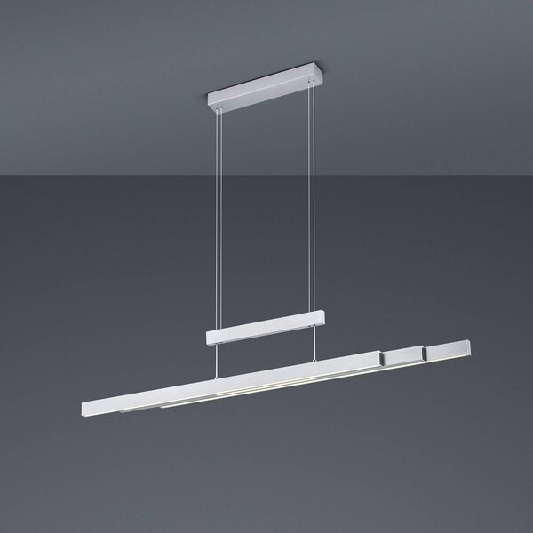 Trio Lighting LED függő lámpa Trajan, 2700-5000K, matt nikkel, dimmelhető, Alu / szürke / cink, Nappali / Étkező, fém, Modern