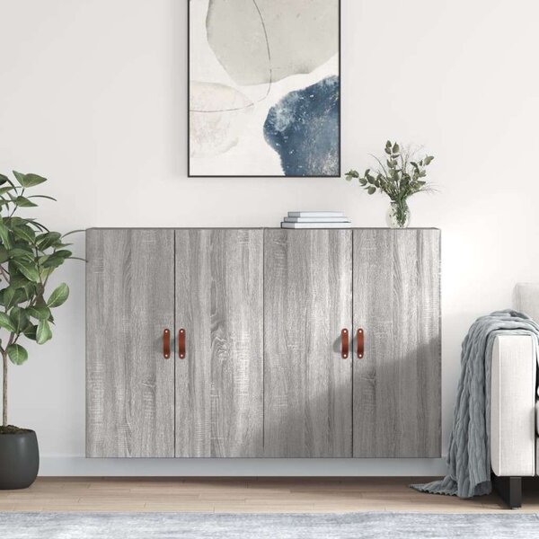 2 db szürke sonoma színű fali szekrény 69,5 x 34 x 90 cm