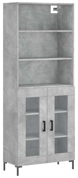 Modern Magas Szekrény - Beton Szürke - 180 cm