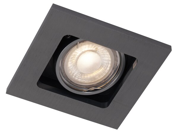 6 darabos modern süllyesztett spotlámpa készlet, fegyverszürke, GU10, 50mm, kerek, dönthető - Qure