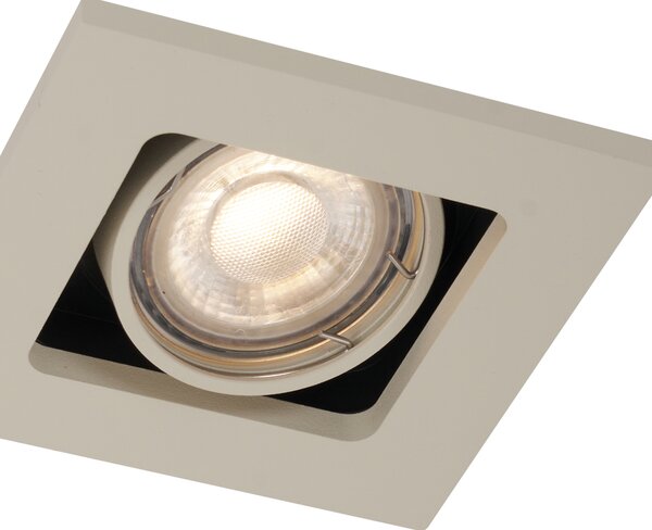 6 darabos modern, bézs színű, süllyesztett spotlámpa készlet GU10 50mm-es, forgatható és dönthető - Qure