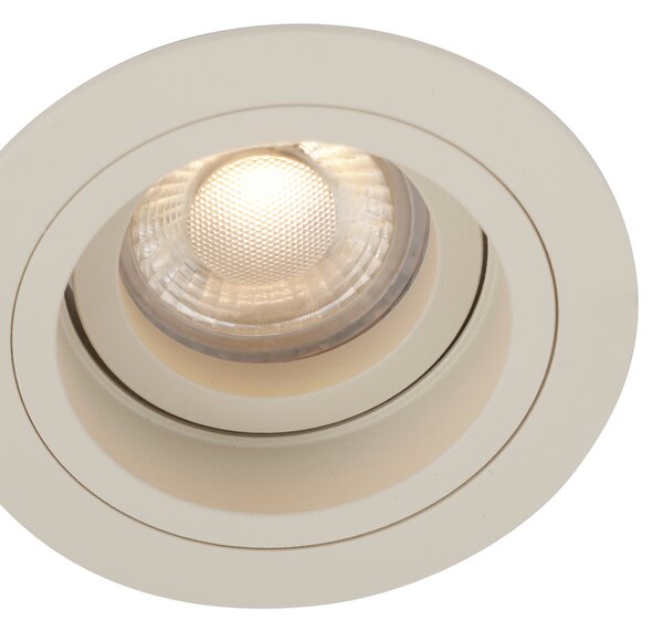 6 darabos modern, bézs színű, süllyesztett spotlámpa készlet GU10 50mm-es, forgatható és dönthető - Chuck