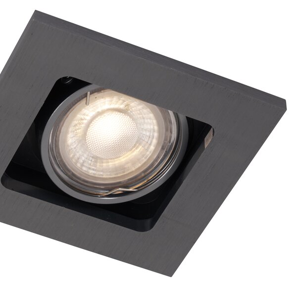 6 darabos modern süllyesztett spotlámpa készlet, fegyverszürke, GU10, 50mm, kerek, dönthető - Qure