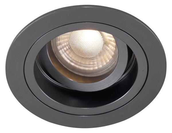 6 darabos modern, fegyverszürke, süllyesztett spotlámpa szett GU10 50mm kerek dönthető - Chuck