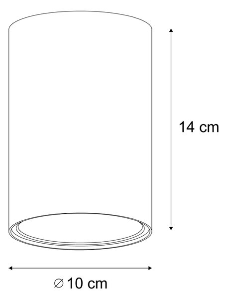 4 darabos modern bézs színű, felületre szerelhető spotlámpa készlet GU10 50mm kerek - Deep