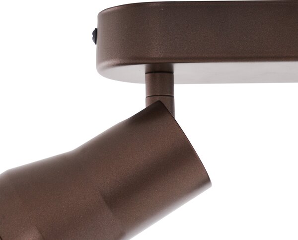 Kerek mennyezeti spotlámpa sötét bronz GU10 50 mm 3-fényes - Stanley