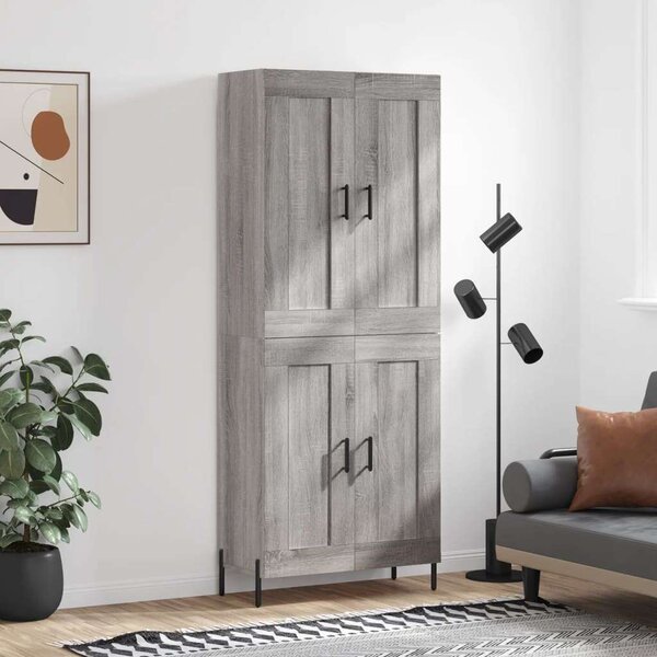 Szürke sonoma szerelt fa magasszekrény 69,5 x 34 x 180 cm