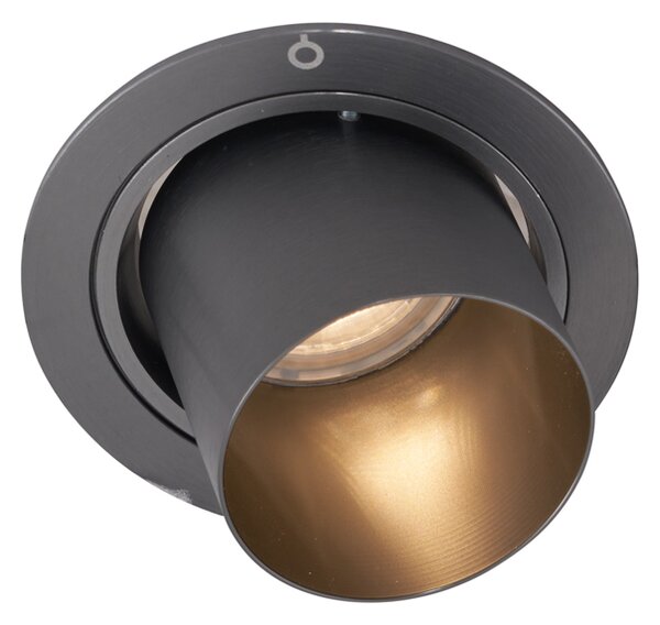 6 darabos modern, süllyesztett spotlámpa készlet, fegyverszürke, GU10 50mm, kerek, dönthető - Installa