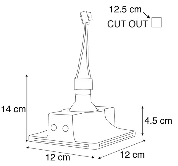 6 darabos süllyesztett spotlámpa készlet fehér 12 cm kerek - Gypsy Stucco