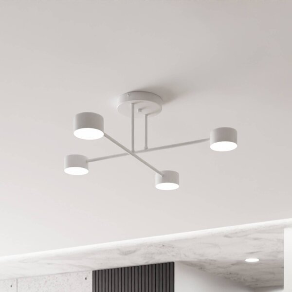 EMIBIG LIGHTING Mennyezeti világítás 4. üzemmód, acél, 4 izzós, GX53, fehér, dimmelhető, Fehér / opál, Nappali / Étkező, fém, Modern