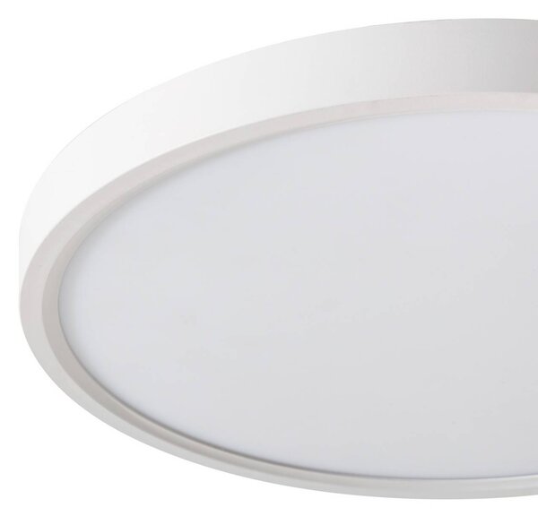 Lindby Smart LED mennyezeti világítás Deika, Ø 30 cm, fehér, Tuya, dimmelhető, Fehér / opál, Nappali / Étkező, Műanyag, Modern